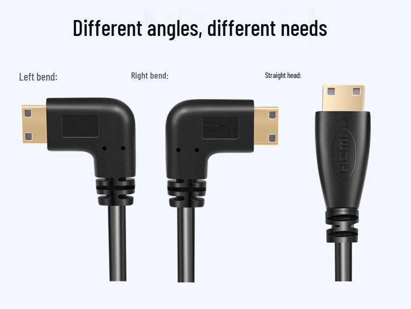 Мини 90° кабель HDMI - HDMI HD пружинный для DSLR камер к телевизору