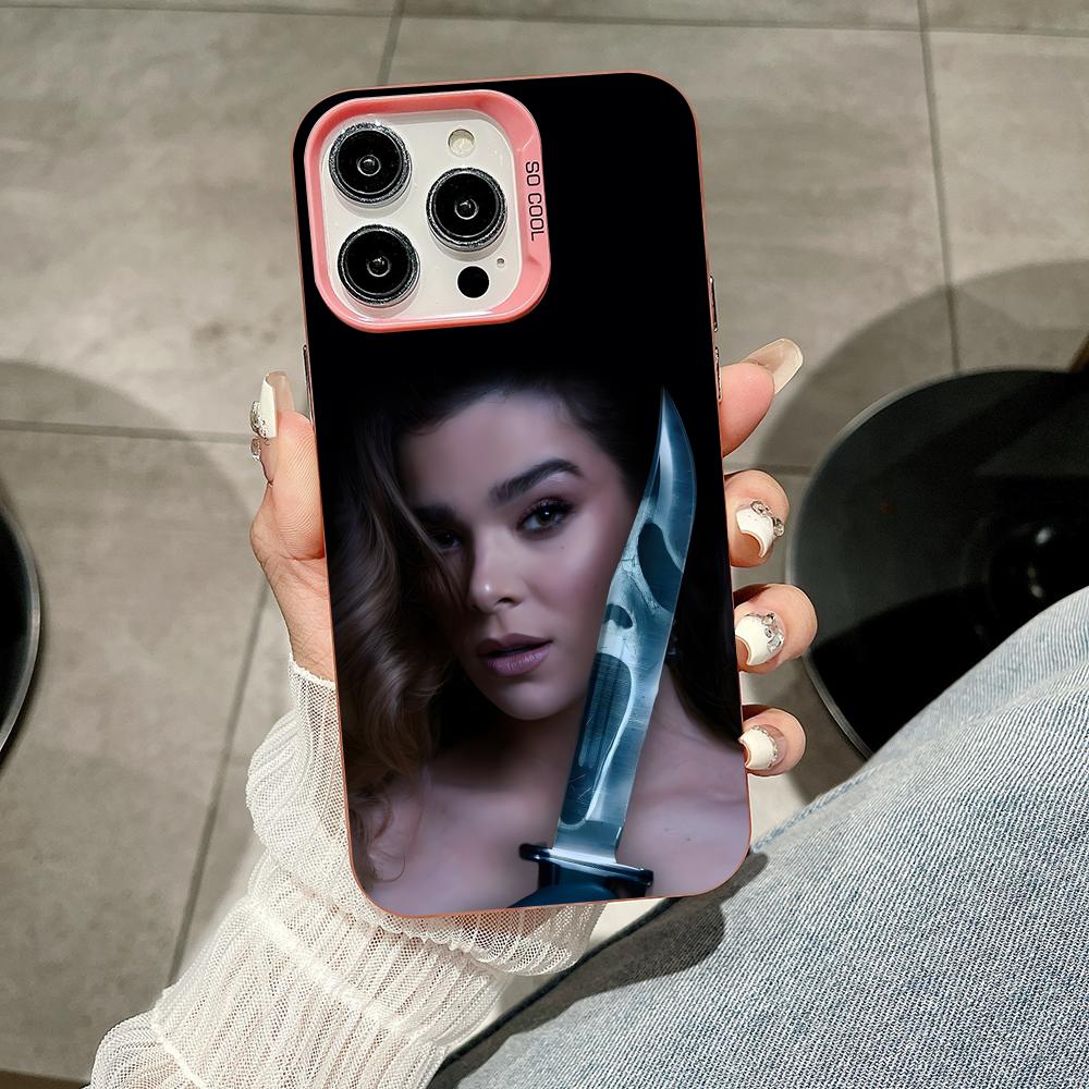 Hailee Steinfeld Pink Translucent Mobile Phone Case for iPhone 17 16 15 14 13 12 11 X XR XS 8 7 Air Pro Max Plus Colorful Cover