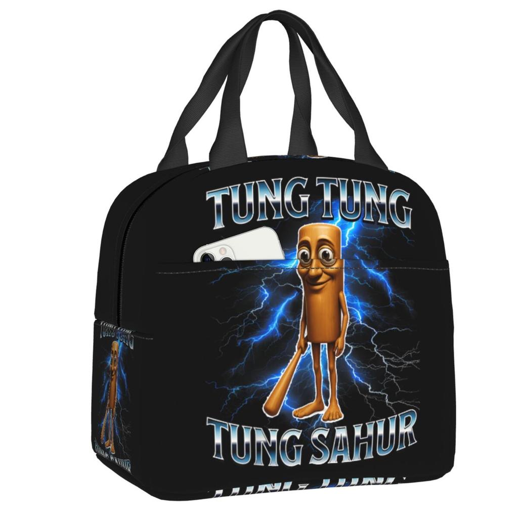 Custom Ballerina Capuchina Italian Brainrot Tung Tung Tung Sahur Lunch Bag Women Thermal Cooler Insulated Lunch Box for Student