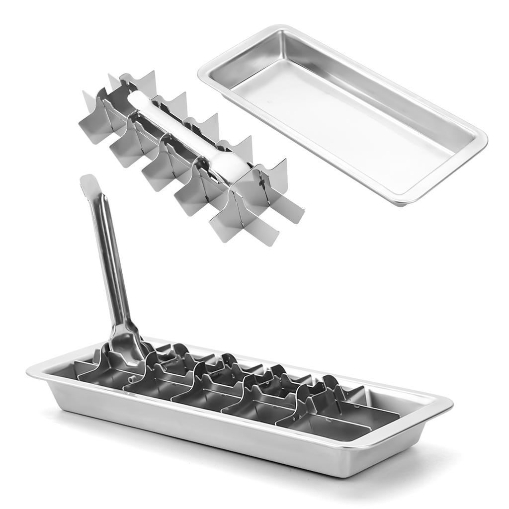 JQW-5588 Food-Grade Metal Ice Mold for Whiskey & Cocktails | Fast Freeze & Easy Twist Release 304 Stainless Steel Ice Cube Tray