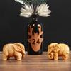 Car Ornament Micro Landscape Lucky Charm Wood Elephant Figurines Mini Animals Statue Chakra Healing