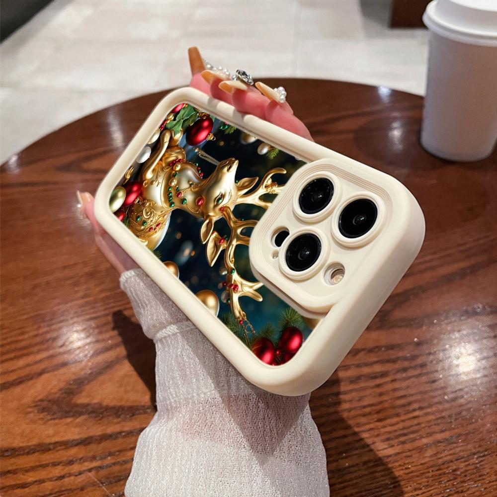 N105 рождественские и новогодние арт-мягкие чехлы для телефонов Angel Eyes для iPhone 16 15 14 13 11 Pro Max 8 7 6s Plus 12 mini XR XS Max SE противоударный чехол