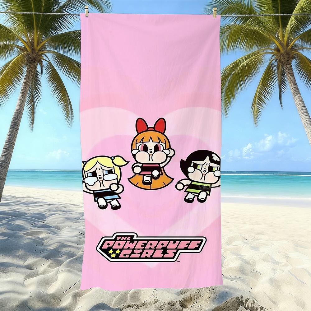 Cartoon Flying Little Policewoman Microfiber Beach Towel Quick-Drying Water-Absorbing Children'S Swimming Bath Towel Travel Portable Large Ruler