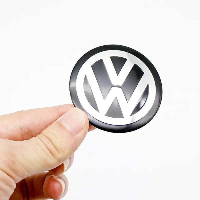 4Pcs 56/60/65/70/75/80/90/100/120mm 3D Car Wheel Stickers Center Hub Cap Emblem Badge Decal For VW GTI Polo Golf 4 5 6 7 Passat