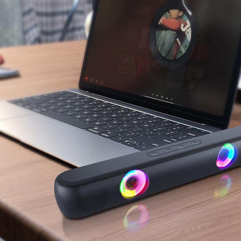 Длинная RGB светящаяся Bluetooth колонка B320 игровая домашняя стереосистема 3D высококачественная колонка Type-C