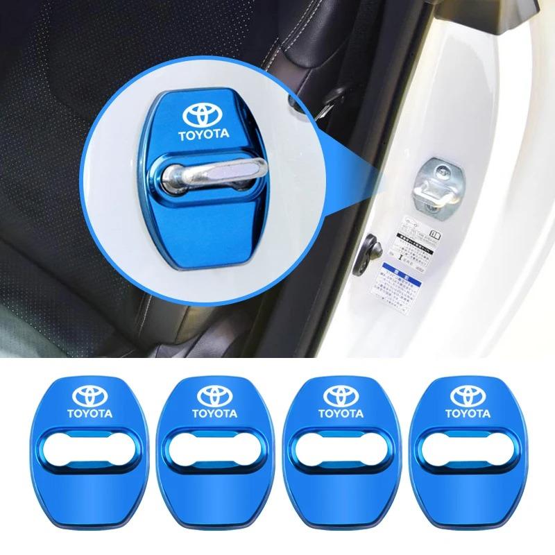 MSH3 4Pcs Car Door Lock Cover Anti Scratch Protective Buckle Caps for Toyota Yaris Hilux Prius Auris Corolla Camry RAV4 Accessories