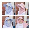 Female Summer Sun Hat Uv Protection Removable Face Mesh Neck Flap Shawl Hat
