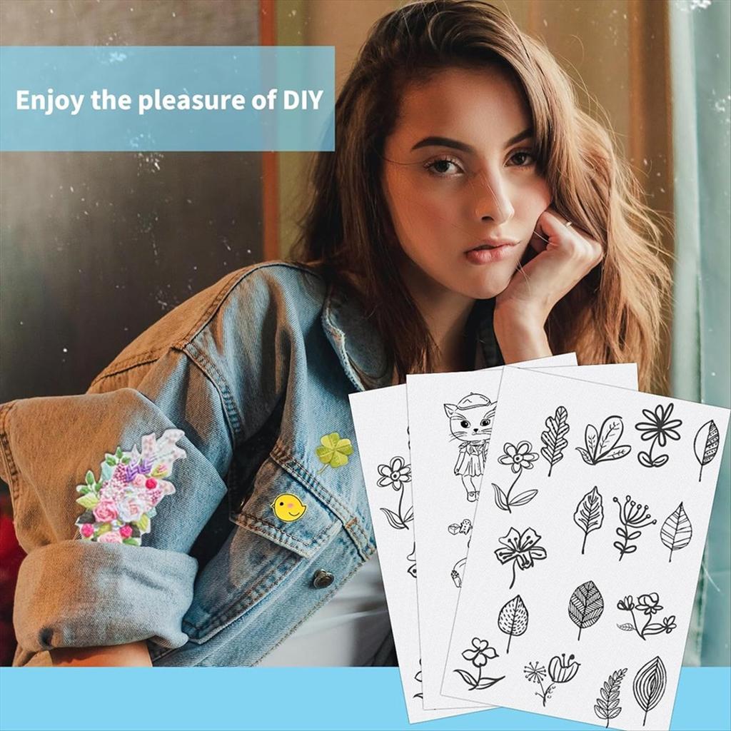 Бумага BHBL Stick & Embroidery для вышивки Растворяемая трансферная бумага для вышивки для переноса узоров вышивки 5 шт.