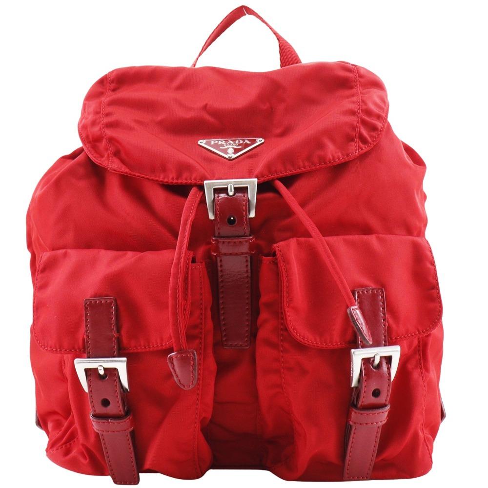 PRADA Backpack Daypack BZ6677 VERA SPORT ROSSO Red Nylon Women Used