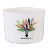 [Q7708] - White 'Tropical' Decorative Candle (Zebra - Born To Be Wild) 3 Wicks - 13x8. 5cm
