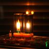 Car Frosted Clear Glass Flickering Candle Decorative USB LED Flame Type Night Light Touch Control Mood Lighting