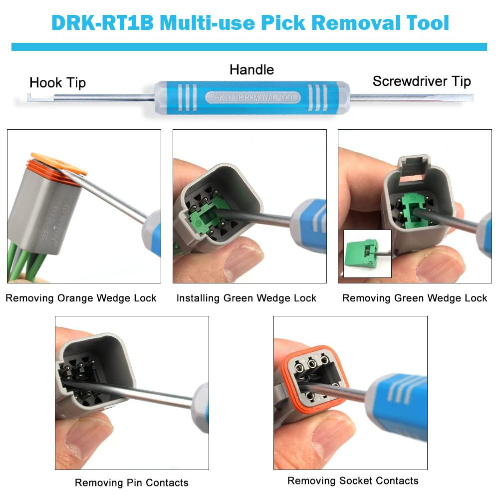 Разъем Deutsch 2-контактный JRready ST6246 10 комплектов, DT04-2P DT06-2S Серый водонепроницаемый электрический разъем для проводов с цельными контактами 14-20AWG