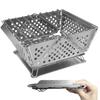 Portable Wood Stove Stainless Steel Mini Folding Barbecue Grill Portable Wood Stoves Burner Charcoal BBQ Grill Camping Accessory