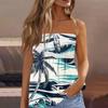 Летние топы-трубы для женщин, милая сексуальная футболка без рукавов с открытыми плечами и цветочным принтом