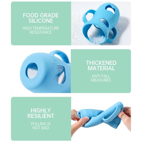 Силиконовый чехол для бутылки с ручкой, изолированный чехол для стакана 45755 унций