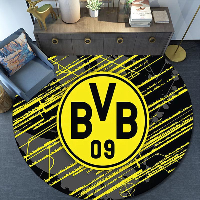 Borussia Dortmund2,Round Area Rug,Carpet Rug for Living Room Bedroom Sofa Playroom Decor,Non-slip Floor Mat