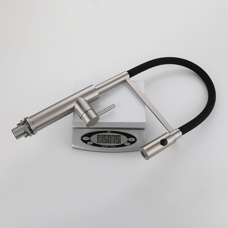 Смеситель для овощной раковины из нержавеющей стали 304, черный силиконовый шланг, смеситель для кухонной раковины, никель, для горячей и холодной воды, смешанный, кран для раковины