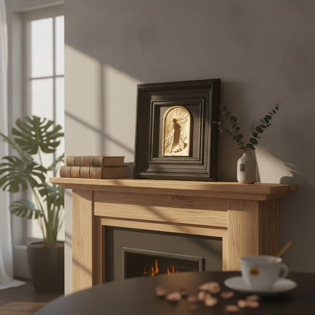 Sculptural Relief Square Framed Artwork Painting Contemporary Decor Geometric for Homeowners, Living Room, Entryway
