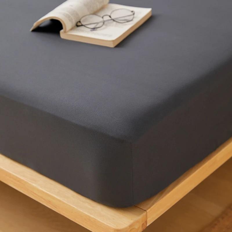 Хлопковая простыня с резинками, однотонные, нескользящие, прочные наматрасники для двуспальной кровати размера «king-size», 140/160/200/220 см