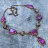 Friendship Day Sale Purple Quartz Stone Copper New Electroformed Chain Necklace VP-113
