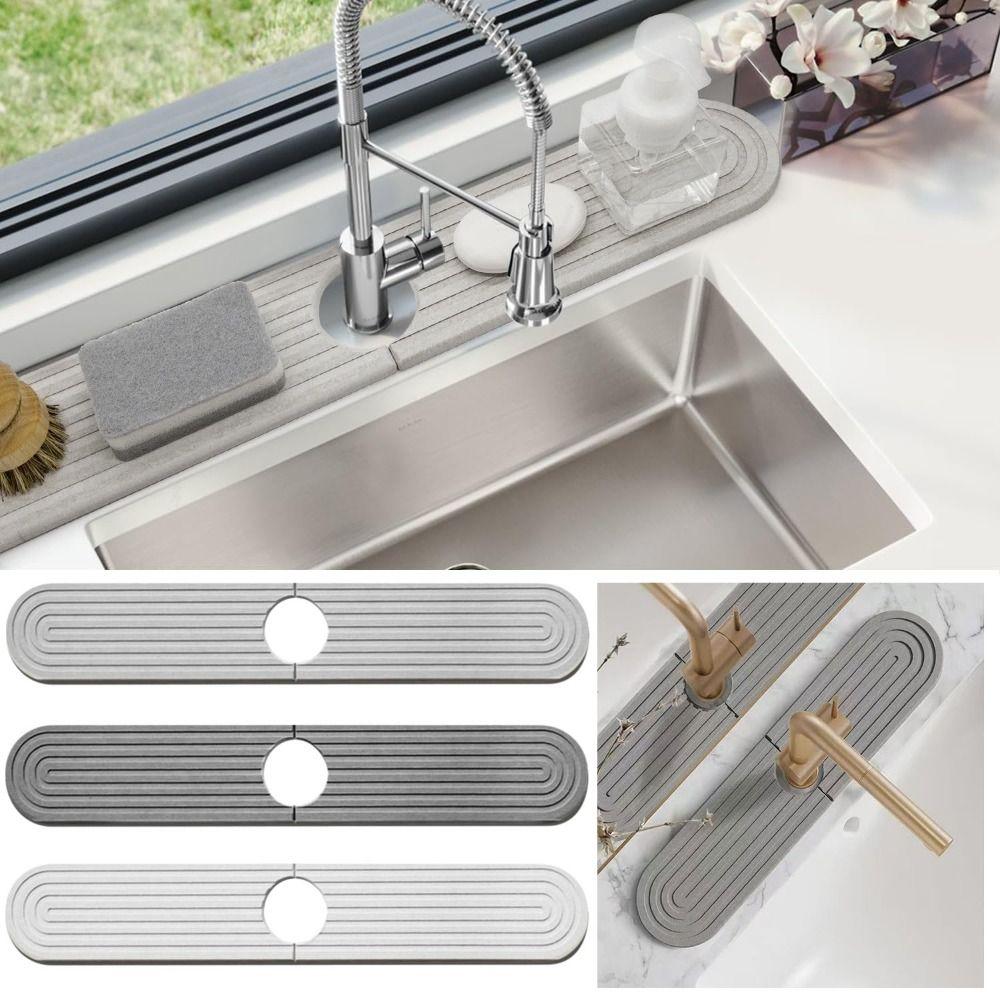 Super Absorbent Fast Drying Faucet Mat Diatom Mud Diatomite Stone Sink Tray Counter Protector Home
