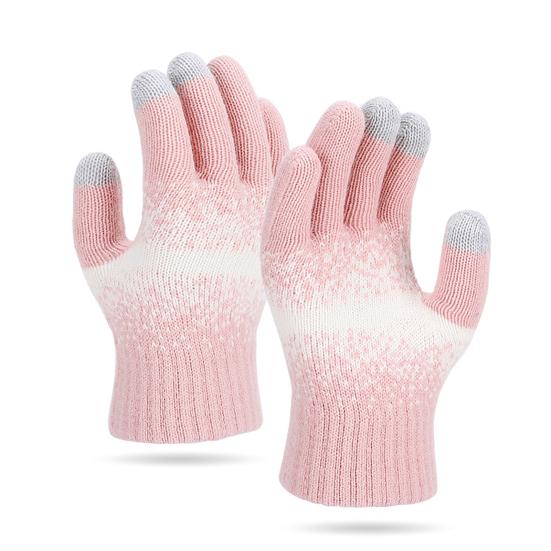 Warm Touchscreen Gloves Men Women Winter Knitted Gloves Full Finger Thickened Fleece Lined Gloves for Driving Skiing Daily Outings