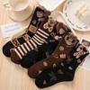 Осень/Зима Высококачественные Флисовые Носки Миди с Перьевой Пряжей в Виде Медведя для Женщин