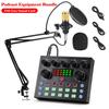V8S Live Sound Card Podcast Equipment Bundle,with Microphone Set Device,Music/Recording Live Streaming For DJ Disco Device