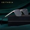 Модные солнцезащитные очки бренда VEITHDIA, из нержавеющей стали, с HD-нейлоновыми линзами, поляризационные, УФ-защита UV400, для мужчин и женщин, 8212