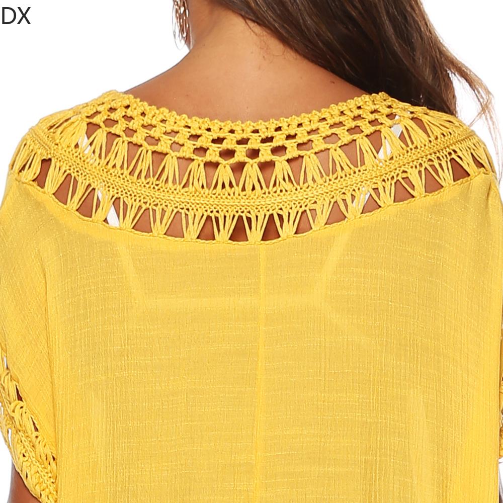 DX - однотонный лоскутный халат с v-образным вырезом, сексуальный свободный пляжный халат с открытой спиной, короткая юбка