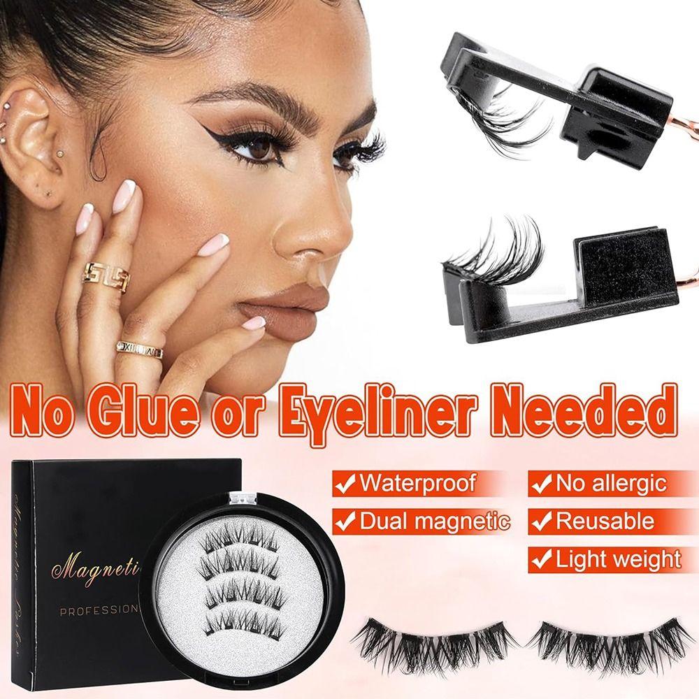 Natural Look Magnetic Eyelashes No Glue False Eyelashes Magnetic Lashes  for Eyelash Extension