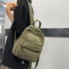 Girls Schoolbag Fashion College Student Retro Backpack Canvas Solid Simple Multi-functional Backpack