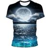Vast Starry Sky Universe Graphic T Shirts For Men Summer Fashion 3D Space Planet Pattern T-shirt Personality Cool Style T-shirts