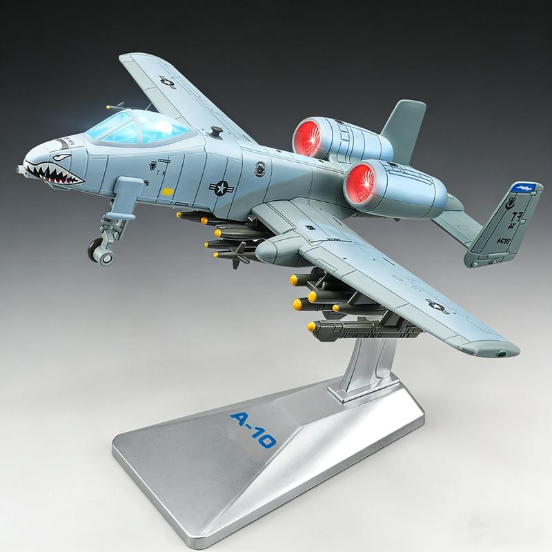 Сплав A-10 Warthog Стратегический Бомбардировщик Истребитель Боевой Самолет Модель Металлический Самолет Поддержки Атаки Модель Самолета Звук Свет Детская Игрушка