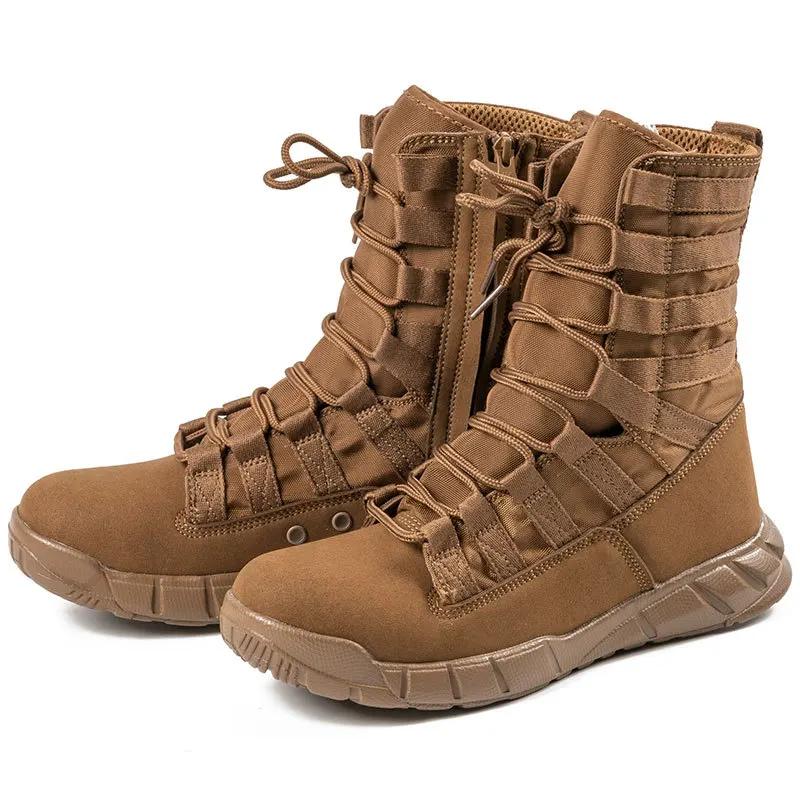 Outdoor Men Desert Combat Boots Training Boots Wear-resistant Military Boots Lightweight Hiking Shoes Male Middle Calf Boot