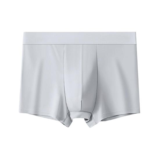 Men Boxers Bulge Pouch Thin Seamless Ice Silk Mid Waist Mesh High Elasticity Solid Color Moisture-wicking Men Underpants Daily Sport Underwear