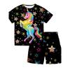 Summer Print Pattern Children's T-shirt Shorts Set Fashion Hot Sale