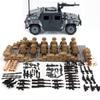 Military Weapon Us Special Forces with SUV Car Army Soldiers Moc Guns Minifigures Bricks Model Building Kits Kids Education Toys