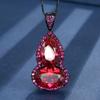 Autumn And Winter Jewelry Simulation Corundum Black Gold Retro Gourd Pendant Necklace Main Stone 10 * 14