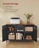 SONGMICS Storage Cabinet, Metal Cabinet, Sideboard with 2 Doors, Magnetic Closure, Adjustable Shelves, Steel Frame, Rustic Brown and Matte Black U