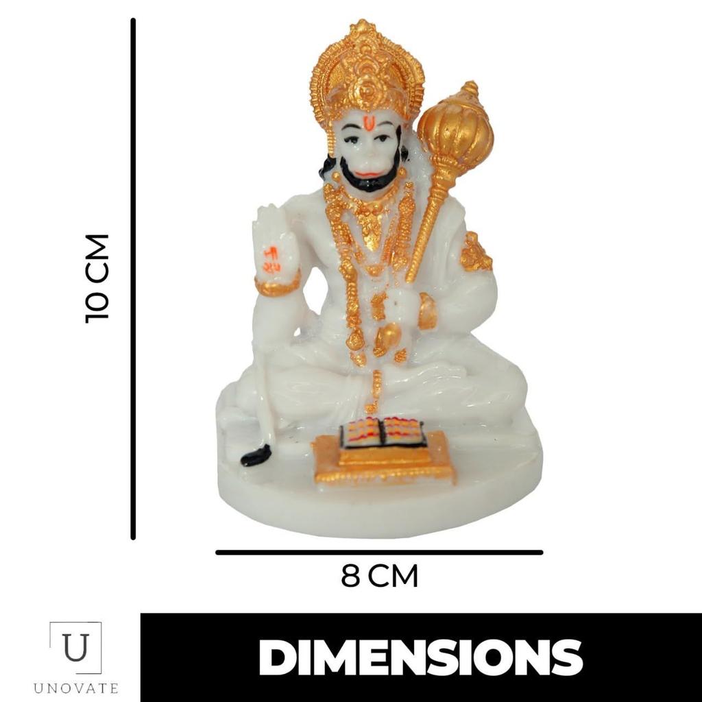Hanuman Ji Murti for Car Dashboard, Hanuman Idol for Home Pooja with Hanuman Chalisa for Protection from Negative Energy,