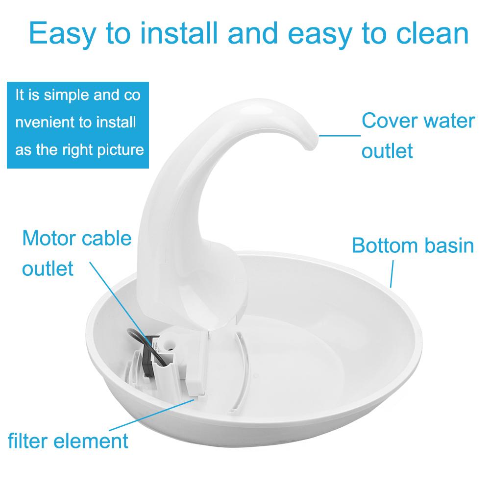 Feeding Water Flowing Fountain For Cat Dog Pet Cat Drinking Bowl Electric Water Dispenser Automatic Swan Pet Cat Water Dispenser