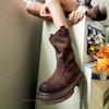 Мода осень зима 2024 горячая распродажа новые женские ботильоны модные круглые носки износостойкие туфли для женщин Zapatos Para Mujeres