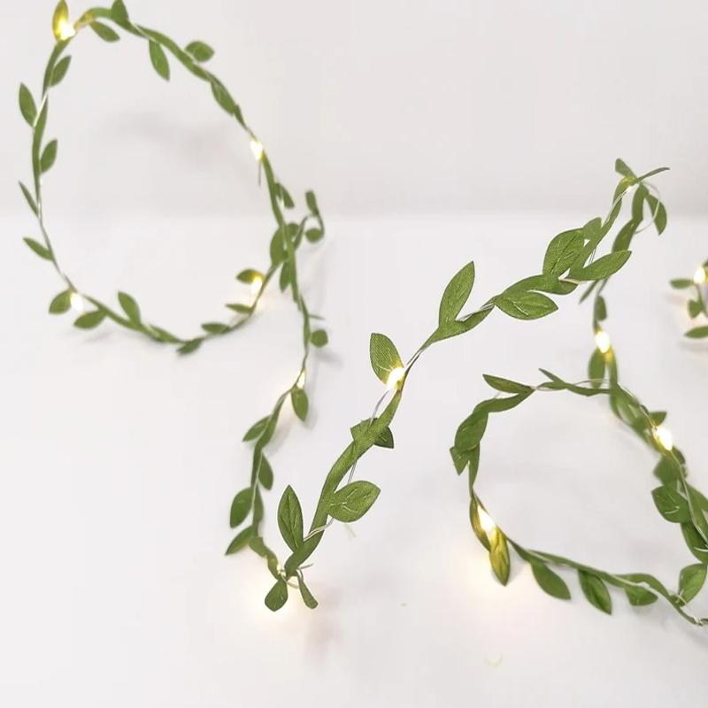 Гирлянды с зелеными листьями - Рождественские украшения - Рождественская гирлянда - Декор спальни - Украшения для свадебного стола - Гирлянды для домашнего декора