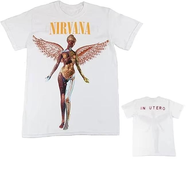 Nirvana in Utero Album Unisexs Tshirt Licensed Highend Luxury Is for Both Unisex and Women Top Yk Summer