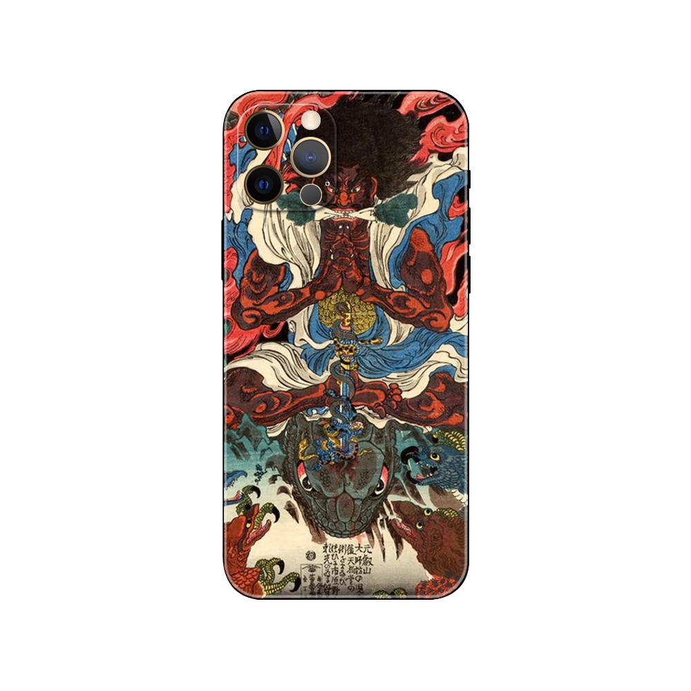 Чехол для телефона в японском стиле Art для iPhone 5 5S 2020se 6 6s 7 8 plus x 10 XR XS 11 12 13 mini pro MAX, черная задняя крышка из ТПУ