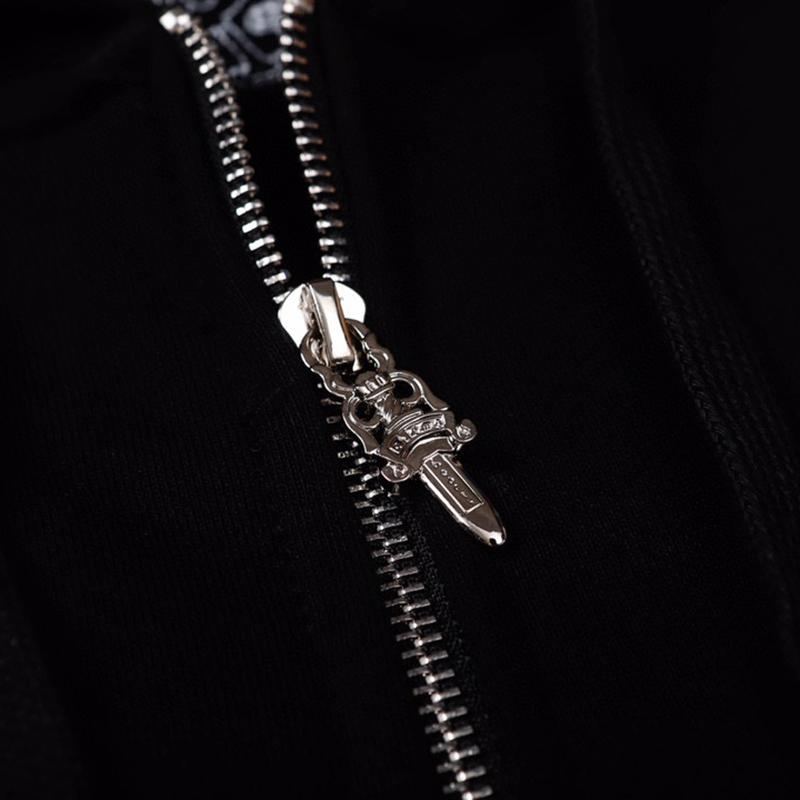 830 CHROME HEARTS Осень-Зима 2026 Новый Большой Размер Классический Стиль Логотип Молния Худи Толстовка, Подходит для Ношения Парами