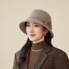 Шляпа женская осенне-зимняя шерстяная шляпа-цилиндр теплая панама