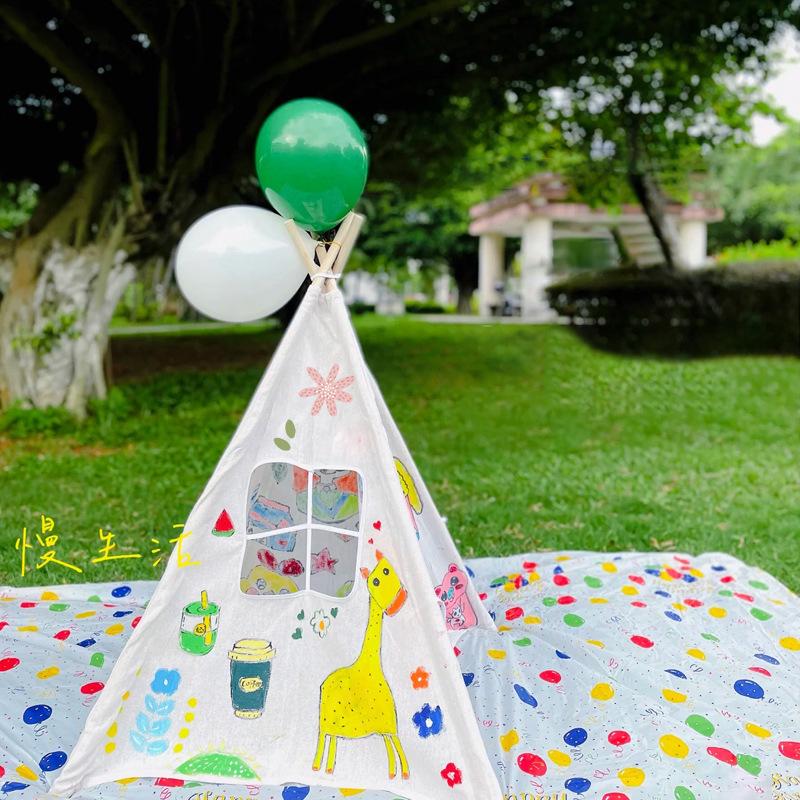 Children's Graduation Season DIY Canvas Tent Kit for Indoor/Outdoor Play & Kindergarten Decoration