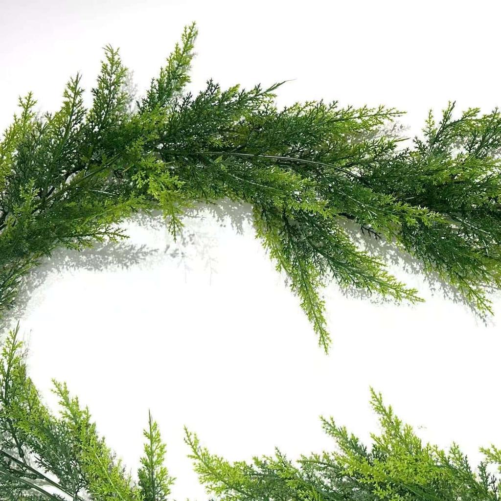 New Artificial Pine Cypress Garland 6FT Lifelike Rattan Vine Greenery Faux Plants for Christmas Indoor Outdoor Decor